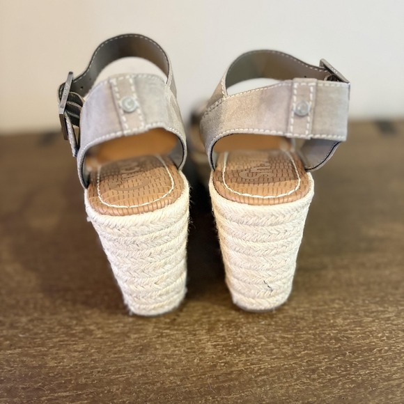 Circus By Sam Edelman Shoes Womens 8 Gray Espadrille‎ Wedge Sandals Ankle Strap - Picture 6 of 9